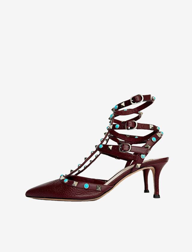 VALENTINO スタッズ パンプス Valentino Garavani ロックスタッズ ミラーパンプス 100mm