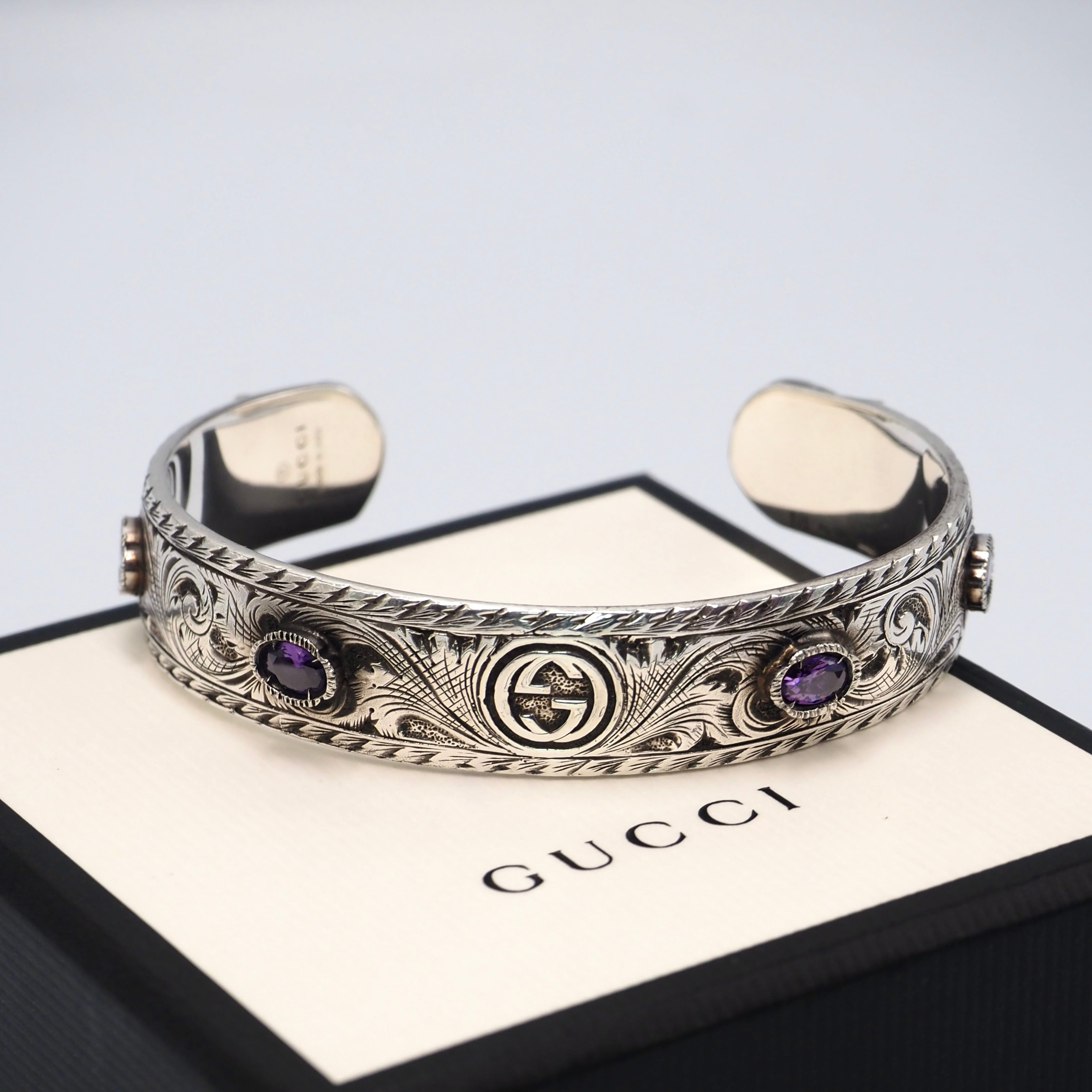 GUCCI ガーデン キャットヘッド バングル シルバー925 グッチ 付属品付き