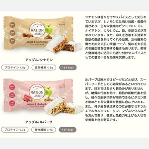 RATION レーション 40ｇ お試し3種類×2本 【6本パック】 モバイル スナック ギフト プレゼント 青リンゴ オーツ麦 フラクシード サンフラワーシード フレーバー シリアルバー