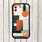 受注生産 iPhoneケース オレンジ丸と紙片のミニマルコラージュ｜ZINE風 ZINE036B