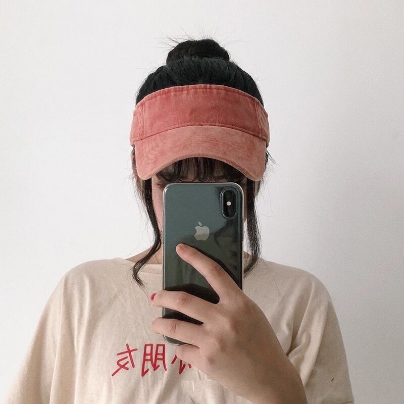 日よけ帽女性夏用日よけ帽レトロカバーフェイスワイルドシルクハット学生外出キャップ男性用日よけ帽潮 ブラック・アイド・ピーズ37117012417