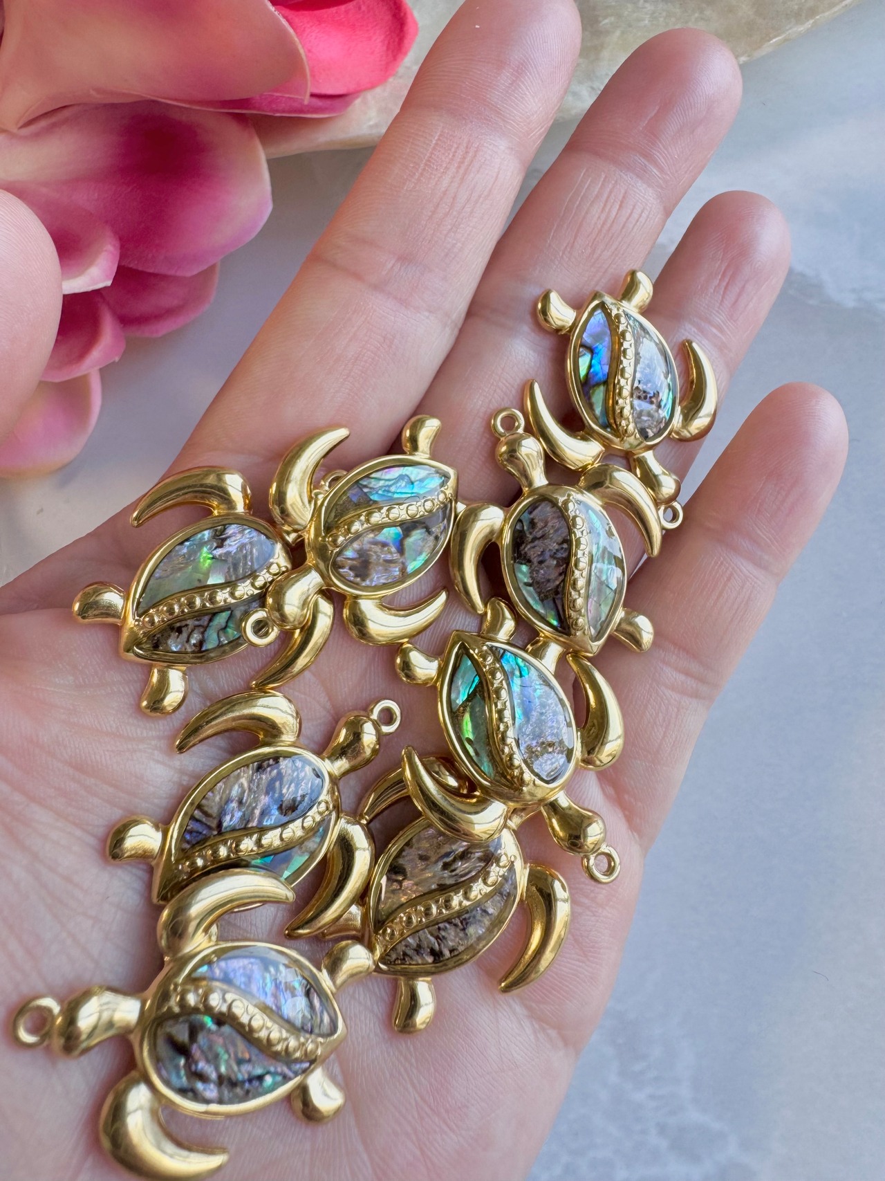 Hawaiian HONU Paua Shell necklace(ハワイアンホヌパウアシェルネックレス)