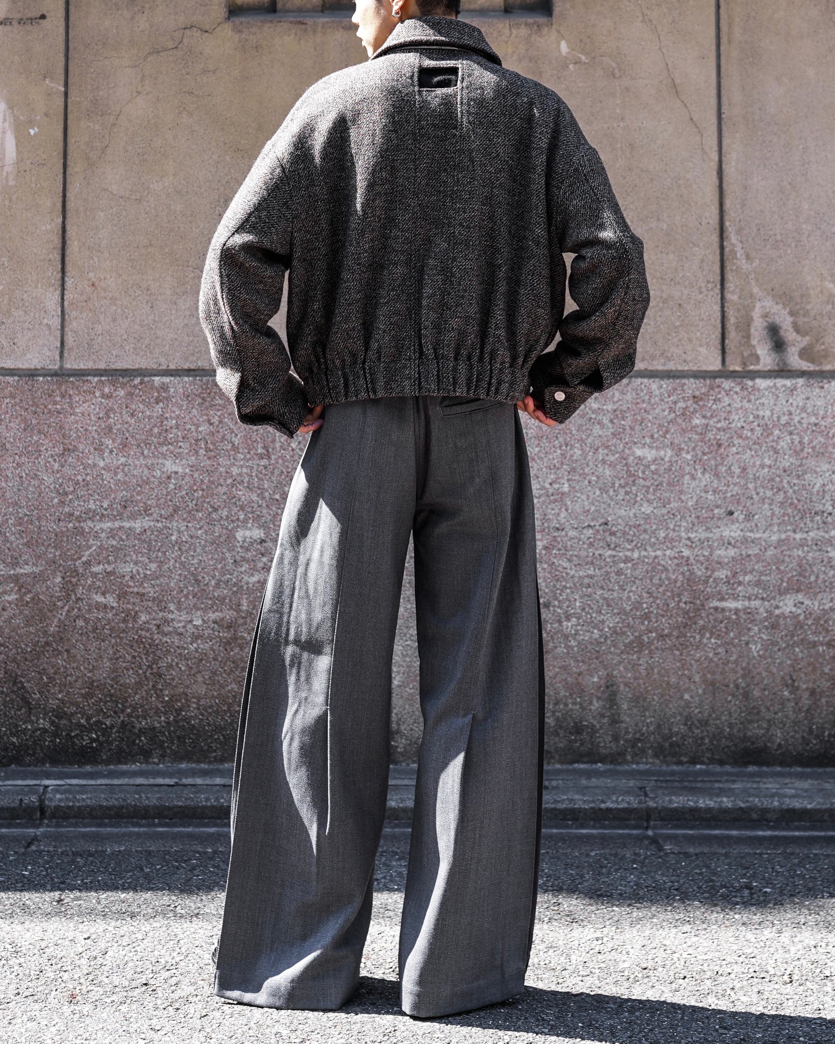 NULLUS AW25 ACCORDION PLEATES TAILORED TROUSERS | hypeofficial