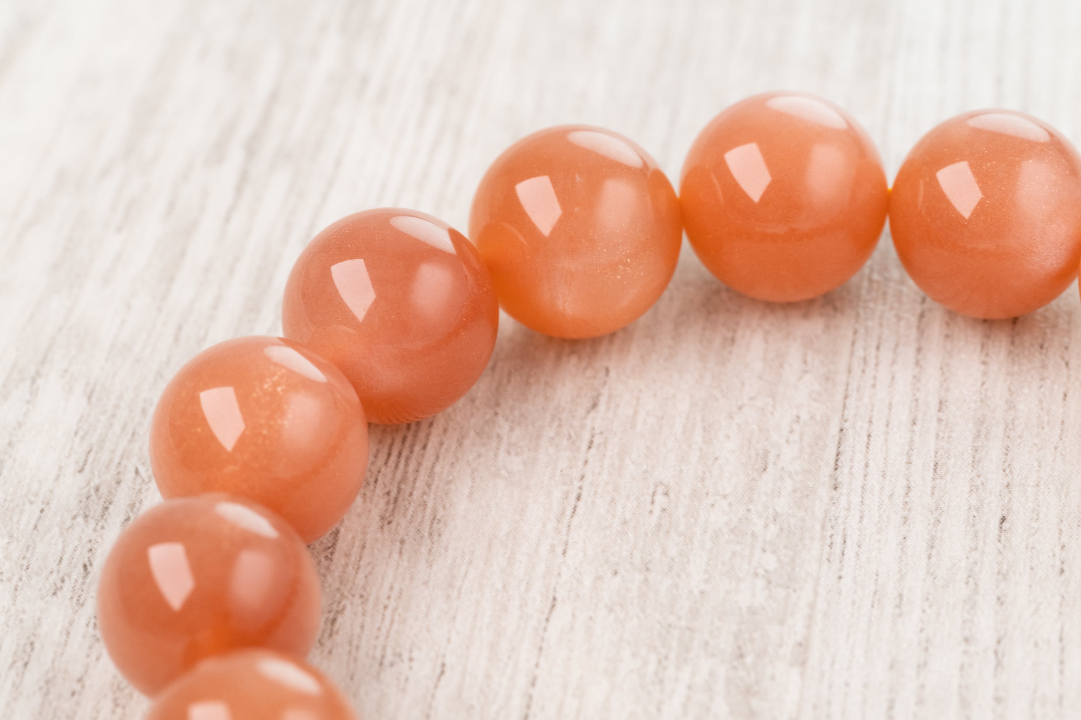 ◇一点物◇オレンジムーンストーン 13mmブレスレット | 天然石専門店