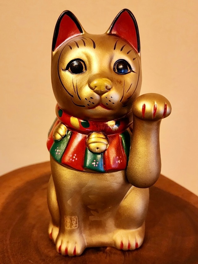 帝国ホテルプラザ東京「花道」記念　限定招き猫　大正猫　(金・小) 「金・幸せだ」