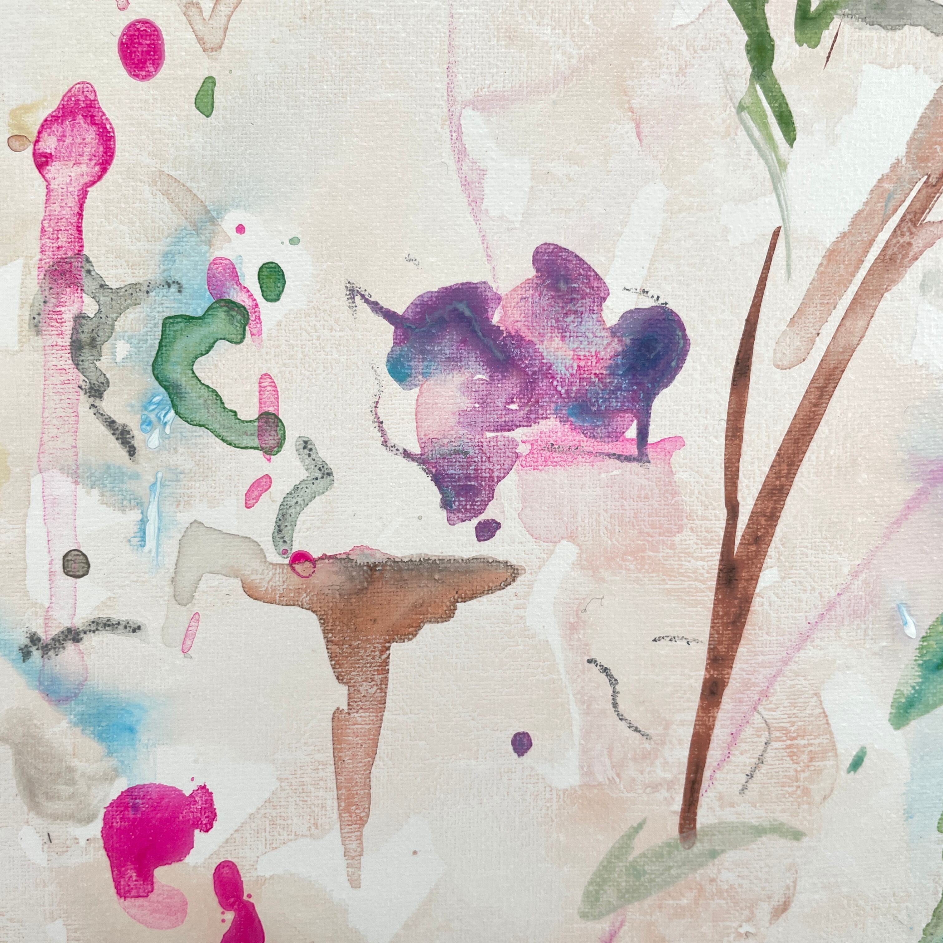 Dancing flowers No.153 − 花の抽象画（原画・一点物） | Ikumi