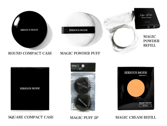 ROUND COMPACT CASE＋MAGIC POWDER リフィル＋MAGIC POWDER PUFF＋SQUARE COMPACT CASE＋MAGIC CREAM リフィル＋MAGIC PUFF 2P