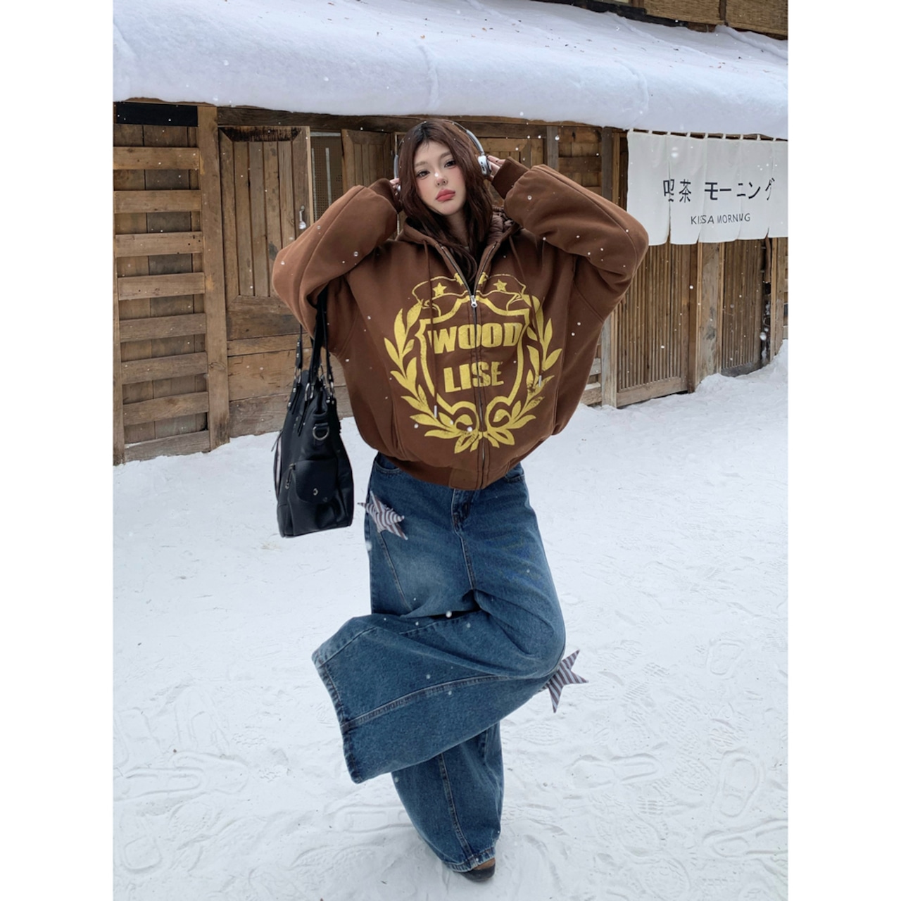 【暖かさUP】WOODLISEジップパーカー中綿ジャケット T1948