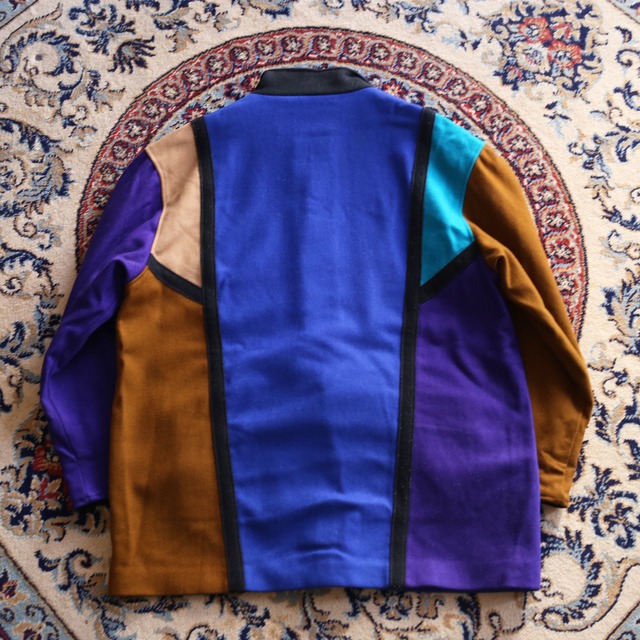 multi color switching design high-neck coat