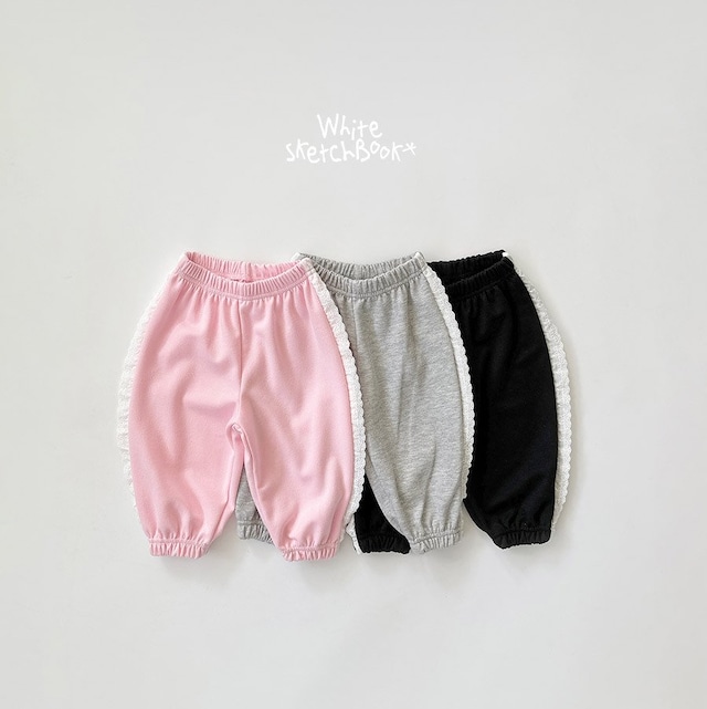 【取寄】white sketchbook|lace jogger pants|レースジョガーパンツ|5-17|kids&jr|26 spring