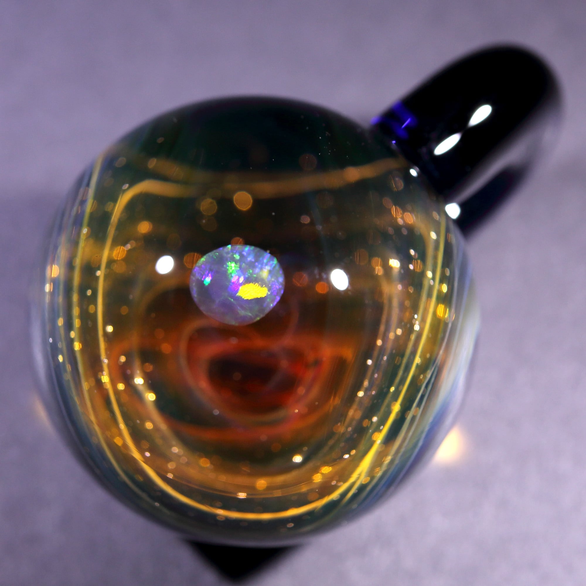 26mm Galaxy Glass Pendant 宇宙ガラスペンダント (螺旋状銀河） no