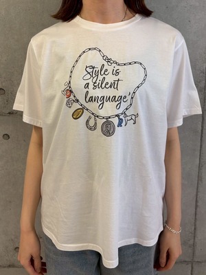 ロージー  Rosiee 刺繍×プリント シルケットチャームイラストTシャツ