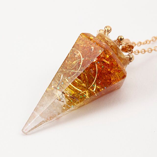 神秘の六角錐 オルゴナイト△ペンダント ブルー | お守りオルゴナイト