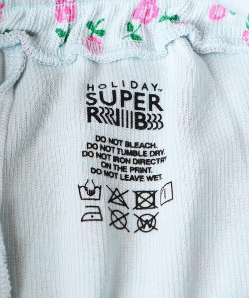 HOLIDAY】 super rib pants (flower / blue） | olaf
