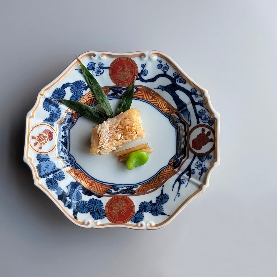 木箱入り食器 銘々皿 鉄器 金盃 有田焼　陶器　茶碗　七宝焼　香梅　10個 有田焼 渕錆 14cm 銘々深皿（椿・軍配・ひまわり・四方花絵）【西山錦
