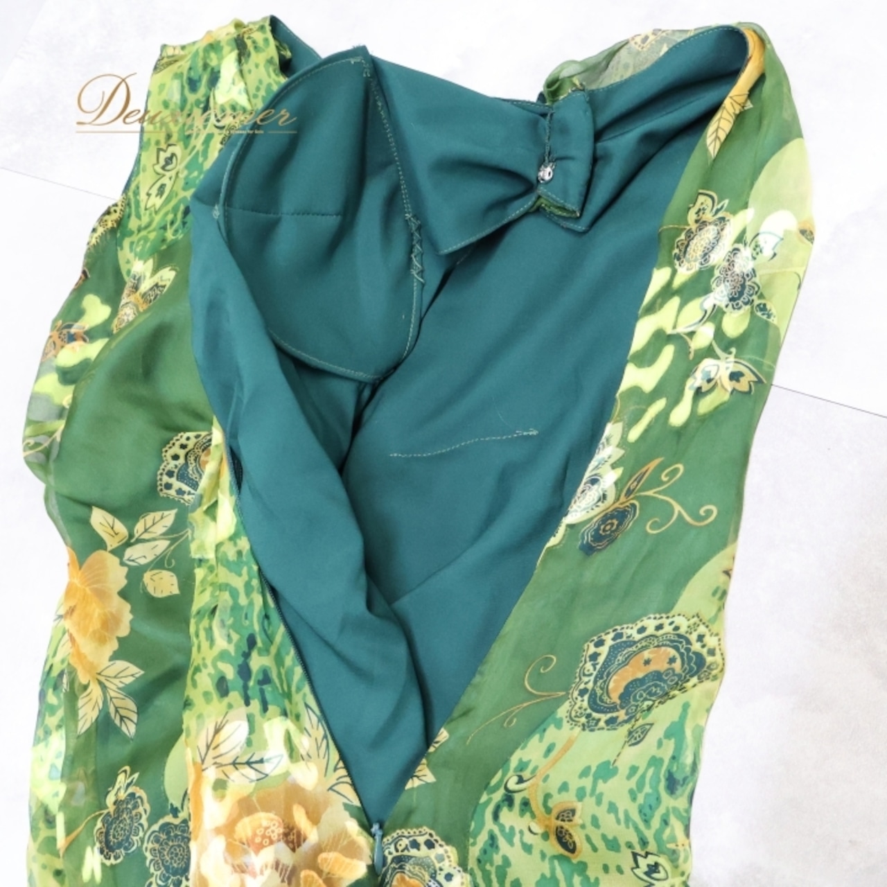 社交ダンス 衣装 ジャンティ gentil ワンピース ドレス 花柄 軽い 薄い パーティドレス 発表会 綺麗 上品 緑 カーキ グリーン系 発表会衣装 フレアスカート  フラワープリント サイドスリット 大人可愛い バースデーパーティー 軽やか おしゃれカジュアル 女性用ドレス ふんわり揺れる スタイリッシュ