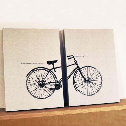 【受注生産】アートパネル・Bicycle／A4・2個セット