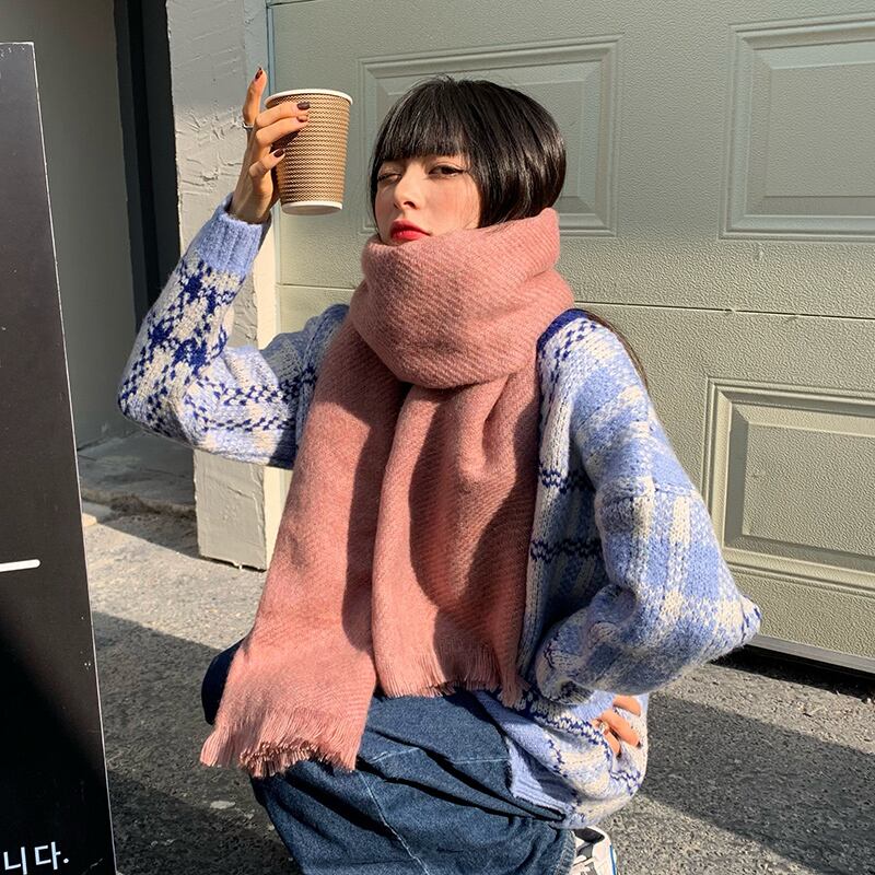 ソリッド カラースカーフ レディースウィンタースタイルロング 冬物 ソリッドカラー ブラック・アイド・ピーズ10592390653