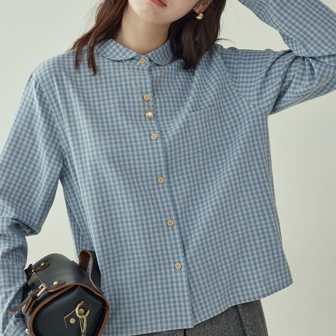check cotton blouse