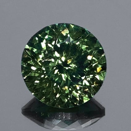 落ち着いた翠に煌くブリリアンス 0.8ct 天然 グリーンサファイア