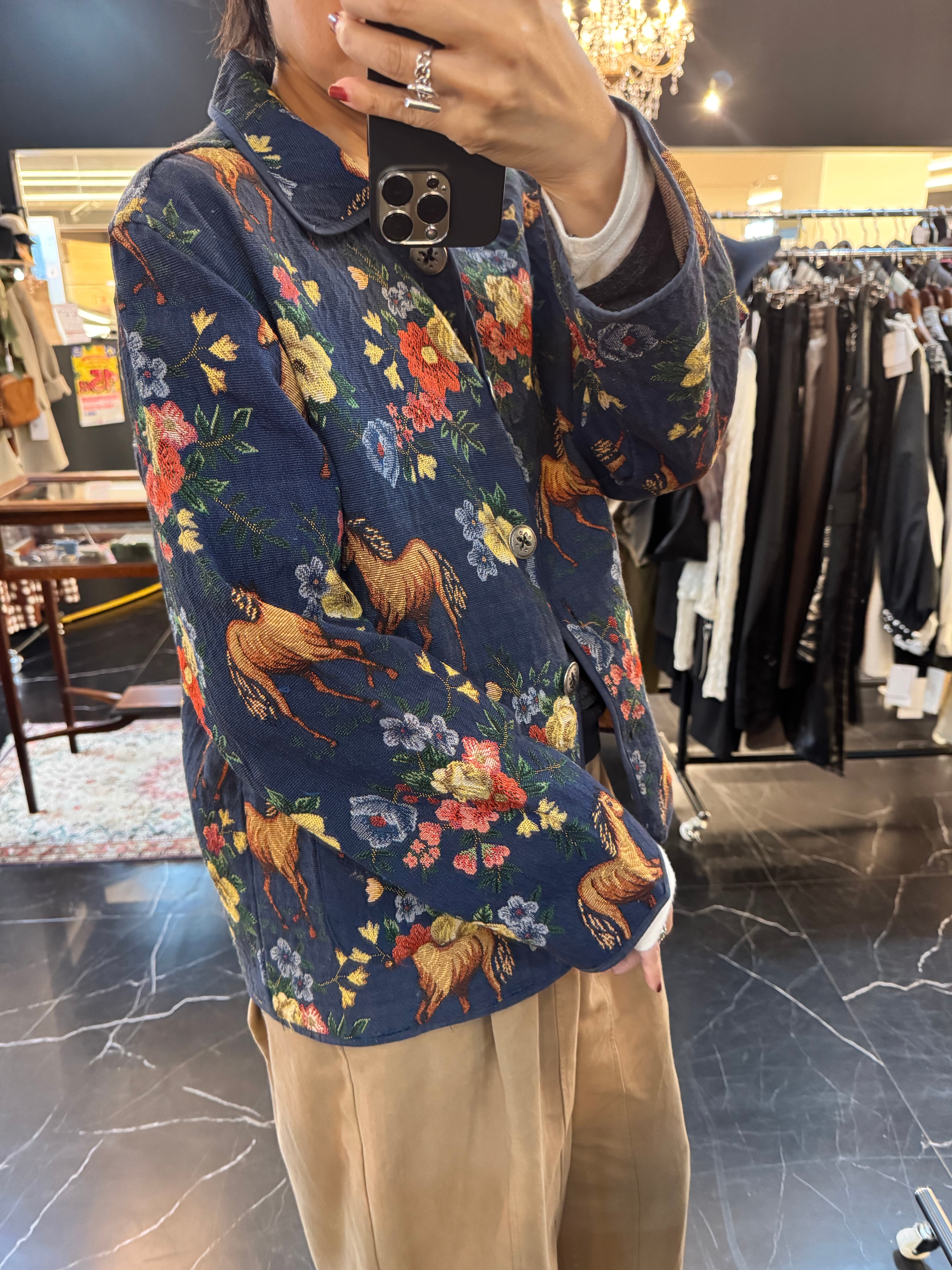 vintage 馬と花ゴブランジャケット | Chinon fashion＆vintage