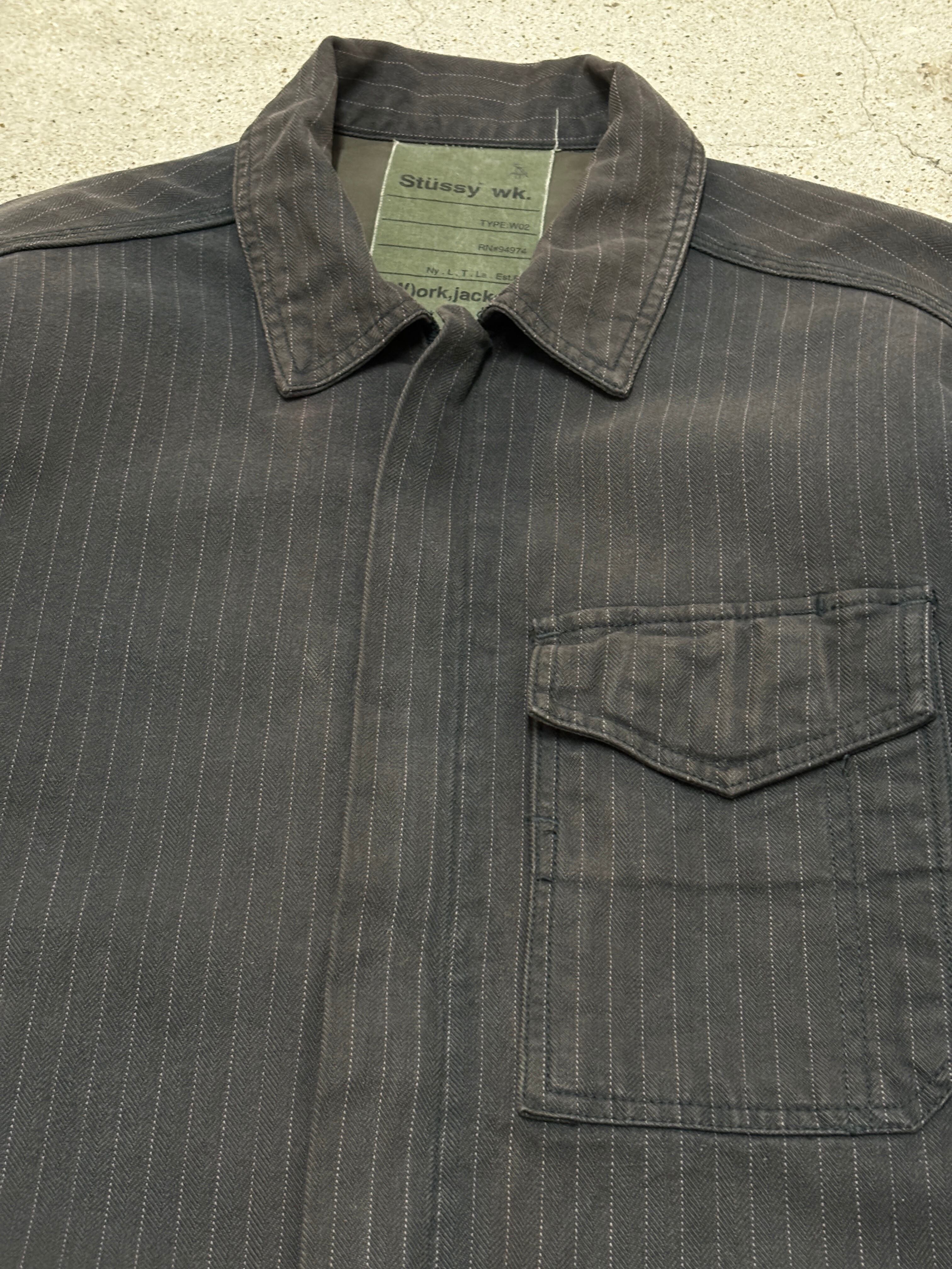 00s OLD STUSSY/Work Jacket/L/ワークジャケット/STUSSY WK/刺繍ロゴ