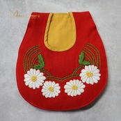 フォークダンス 衣装 ワンピース ドレス レッド系 花 花柄 刺繍 赤 白 緑 鮮やか 練習 レッスン ダンス衣装 イベント ステージ チロリアン カントリー おしゃれ ホワイト系 グリーン系