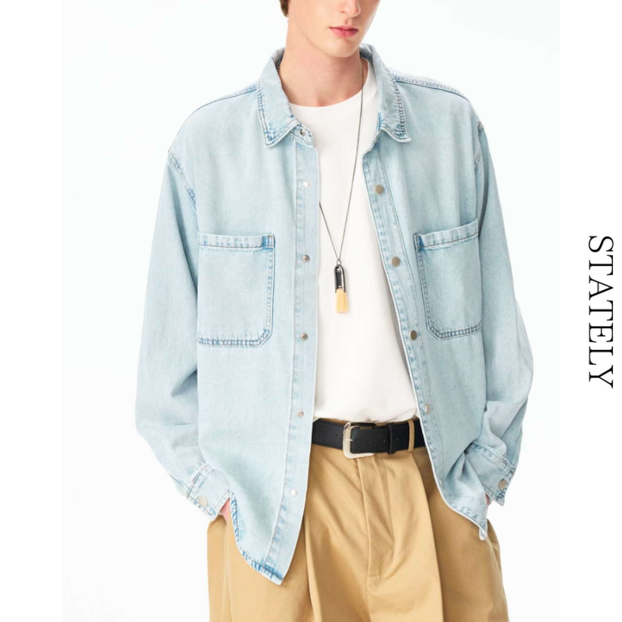 Ice Denim ライトウォッシュシャツ_T43・画像5