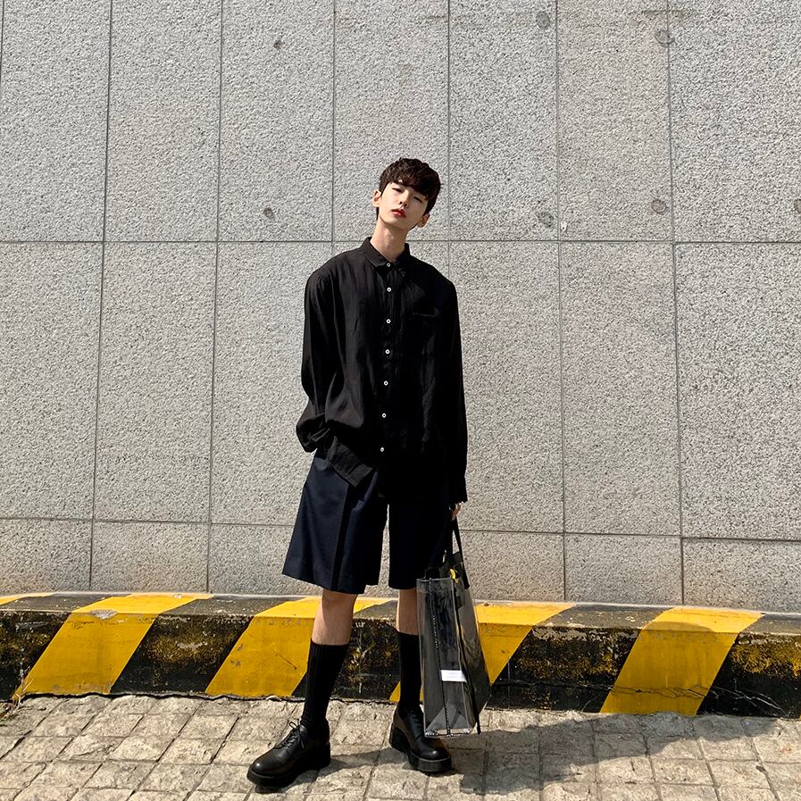 全3色 シャツ トップス 無地 カジュアル 長袖 おしゃれ