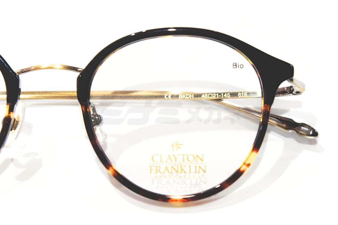 藤井風さん着用モデル】 CLAYTON FRANKLIN メガネ 616 BKDH 日本製