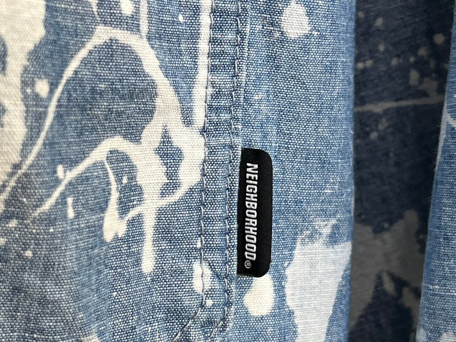 NEIGHBORHOOD 22AW BLEACH CHAMBRAY SHIRT LS . CO INDIGO LARGE