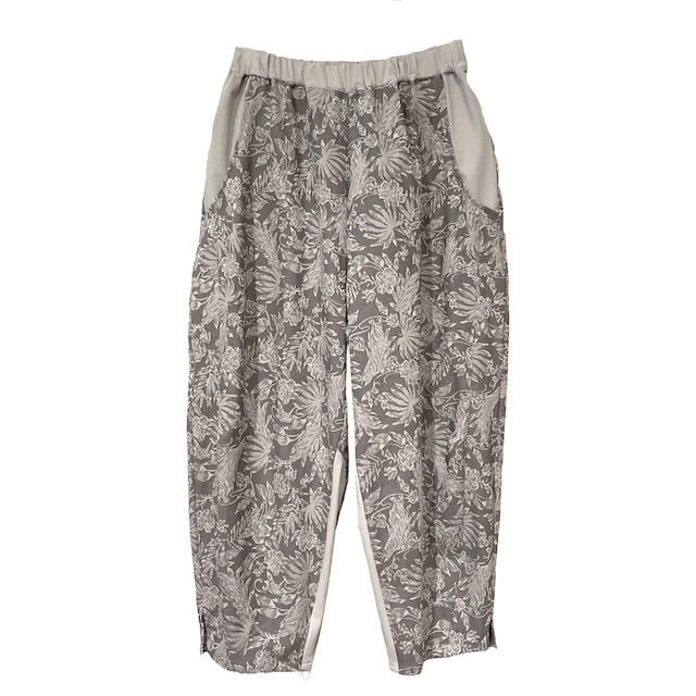 ストレッチボタニカルジャガード コクーンパンツ【252-6158】