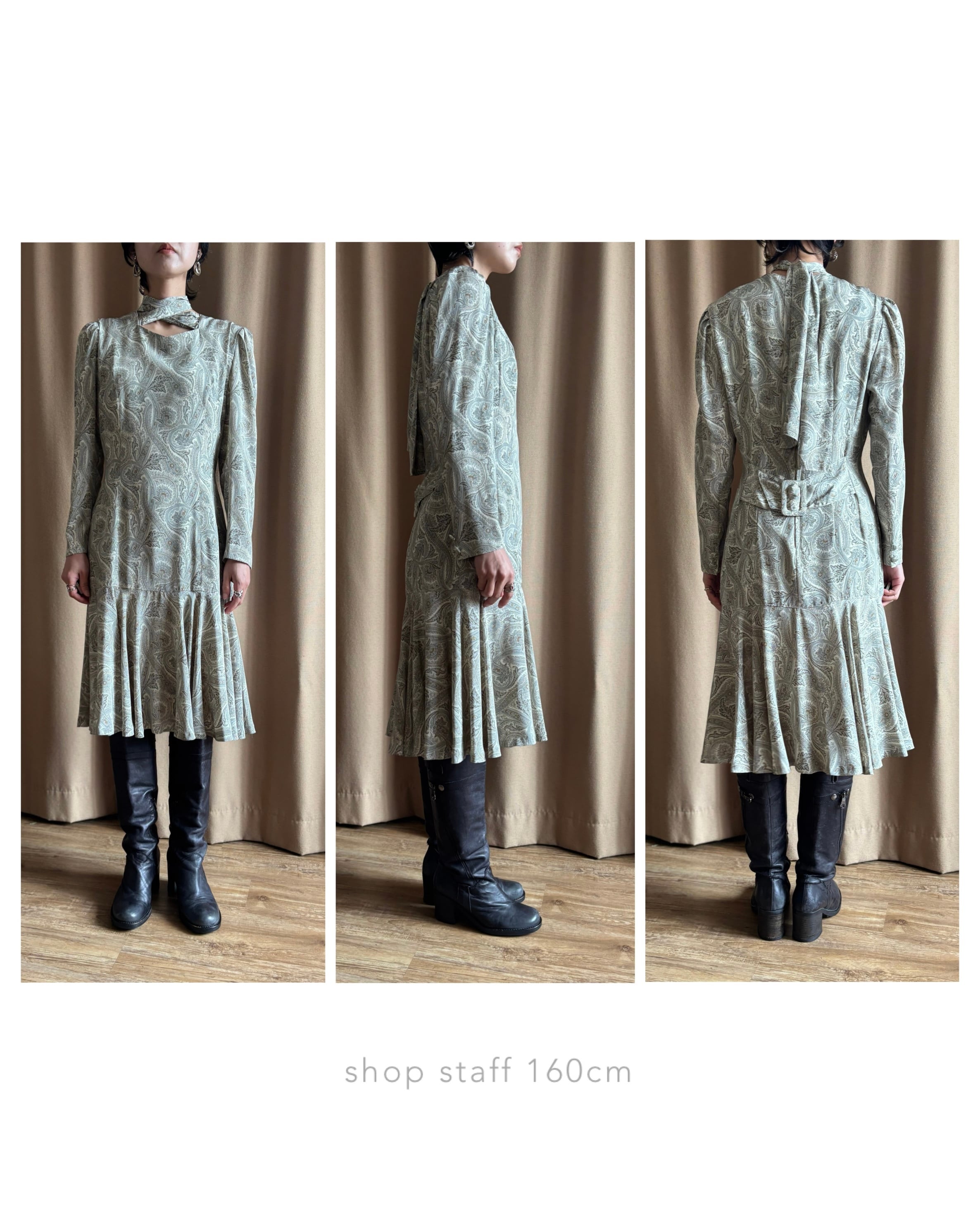 MADE IN JAPAN paisley pattern classic dress-5209-4 | COLLENTE vintage