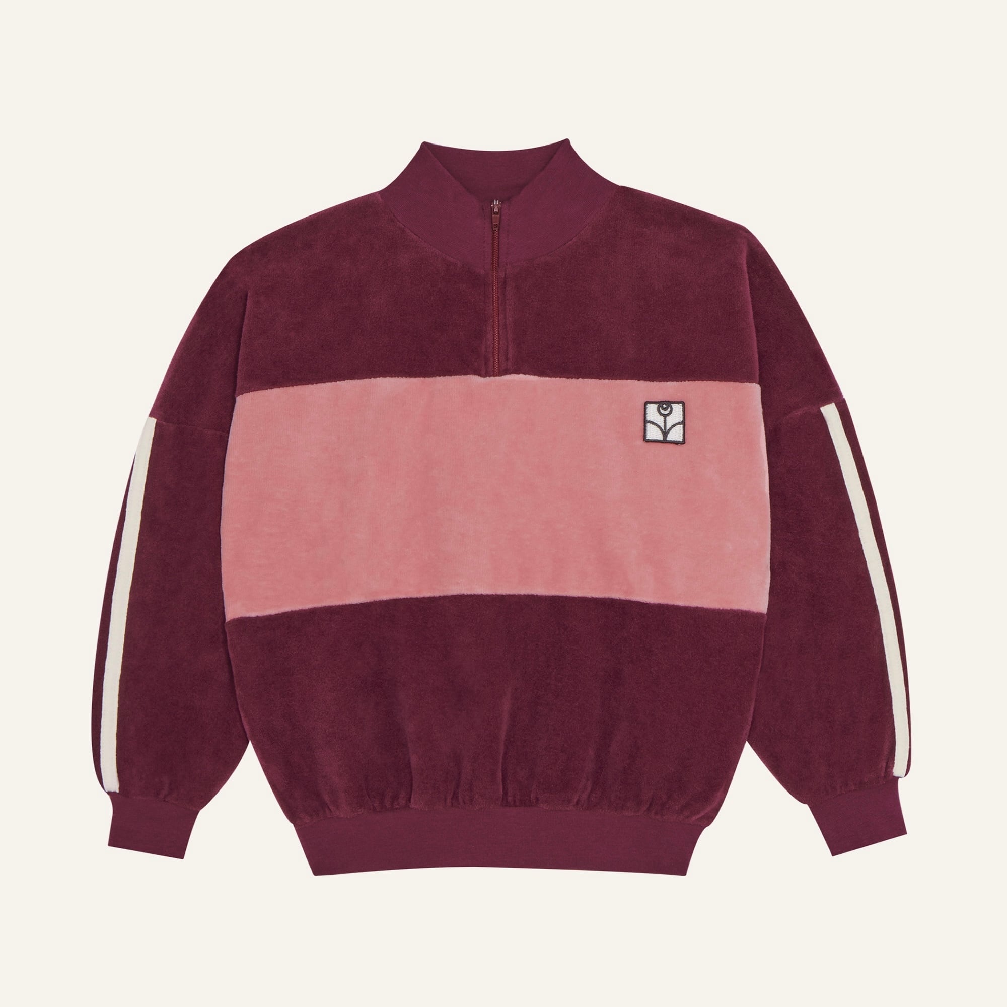 【新品】The Campamento COLOR BLOCK POLAR JK the campamento/Burgundy Color Block Sweatshirt | HAKONIWA PRODUCTS