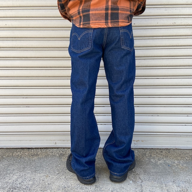 90s USA製　Levi's 517 フレアデニムパンツ　真紺　W34L30