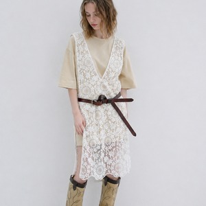 V-neck Lace Camisole Dress【2color】  T0754