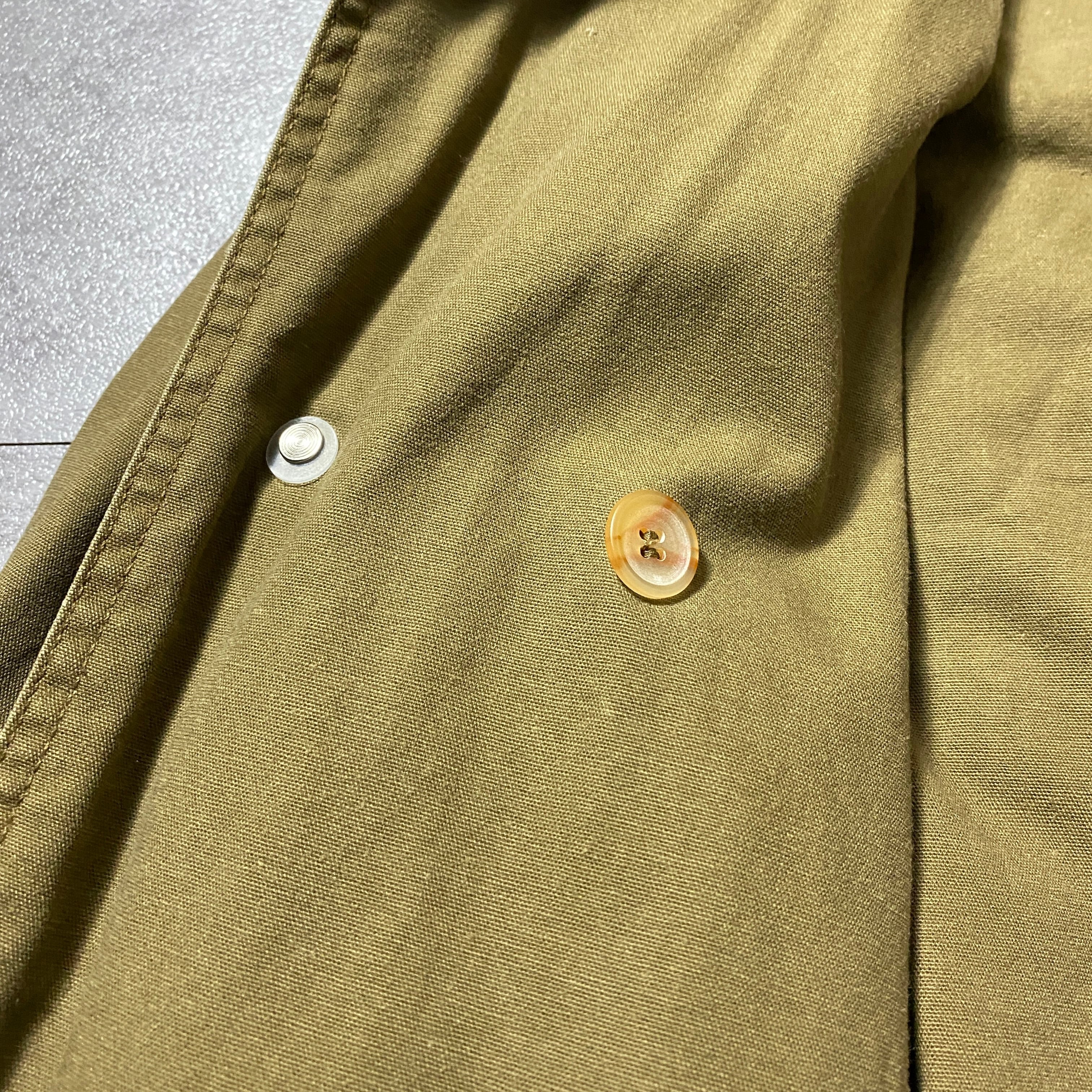 90's Timberland ティンバーランド レザー襟 メタルボタン ミドル丈