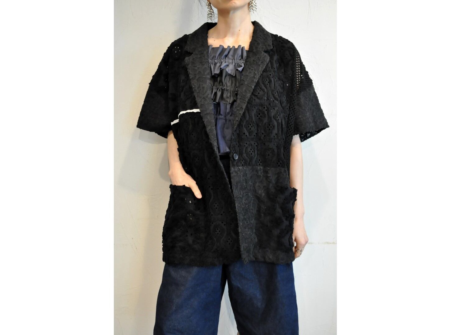 REHEARSALL リハーズオール　ジャケット RehersalL】embroidery lace patch jacket/【リハーズオール】エン