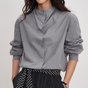 スタンドカラーロングスリーブシャツ SH3436