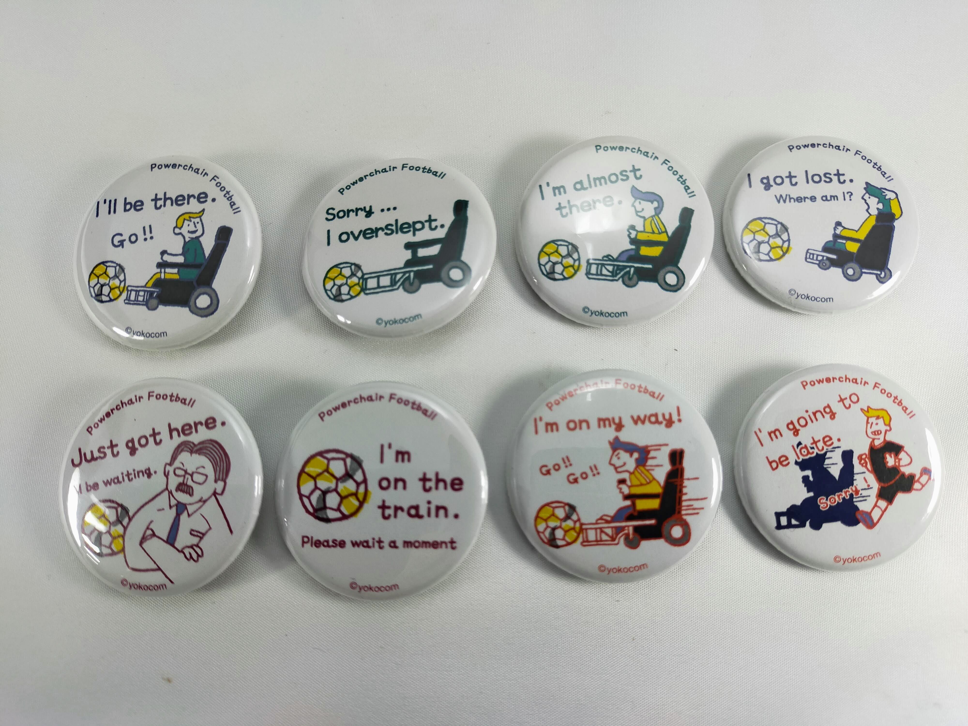 LINEスタンプ缶バッジ・待ち合わせ編（英語ver.） | ヨココム・Online