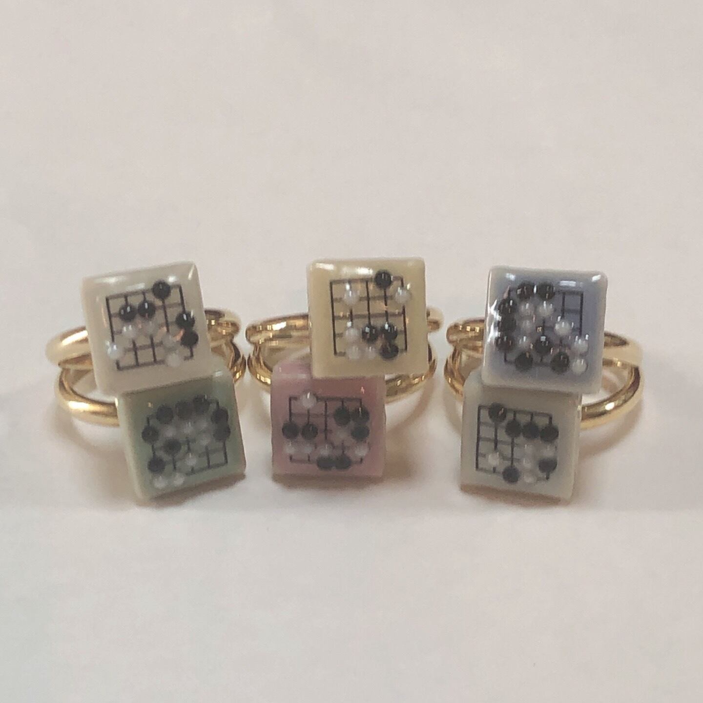 美濃焼タイル 詰碁リング 11号（フリーサイズ） 囲碁アクセサリー