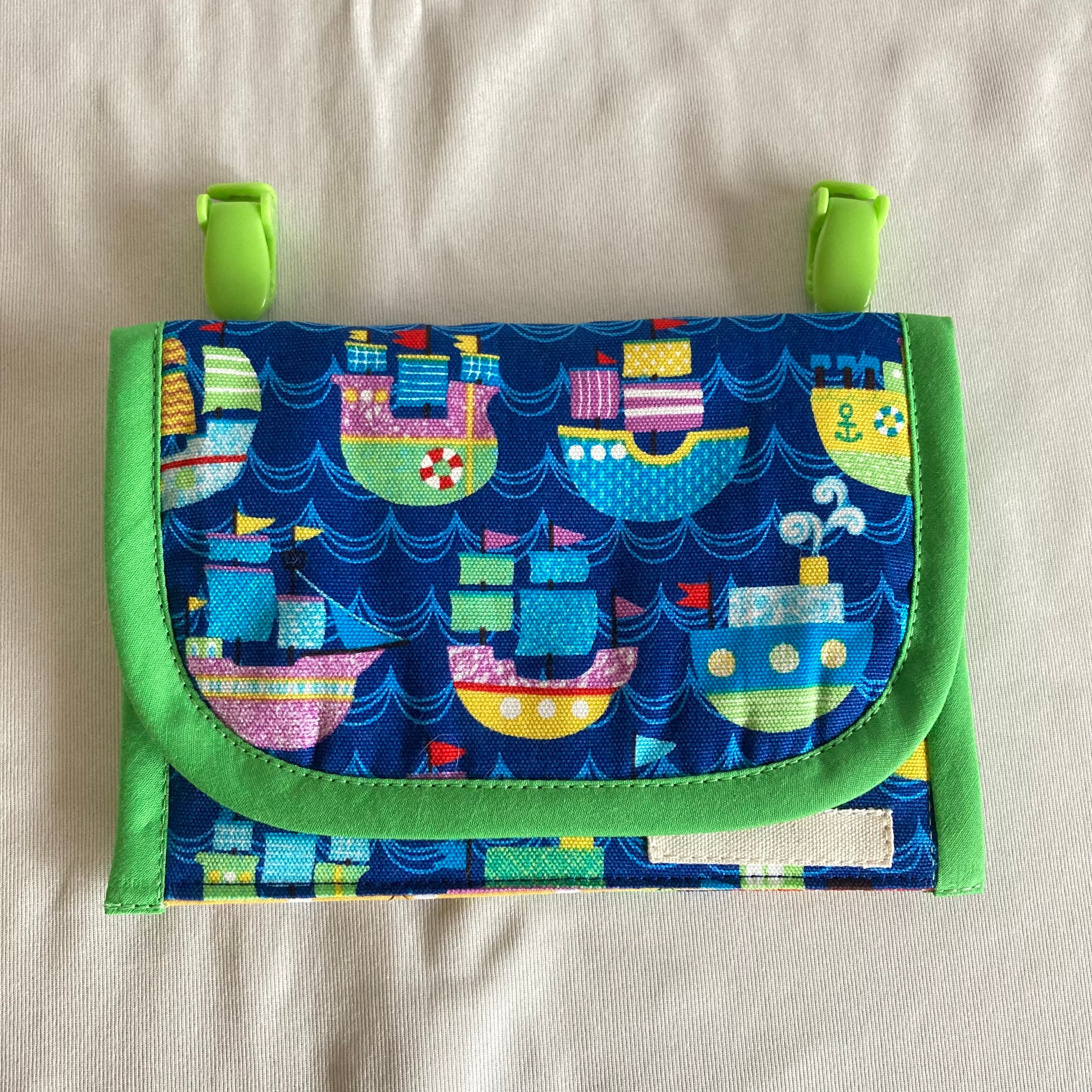 裏キルティング移動ポケット☆カラフル海賊船マリンヨット飛行機
