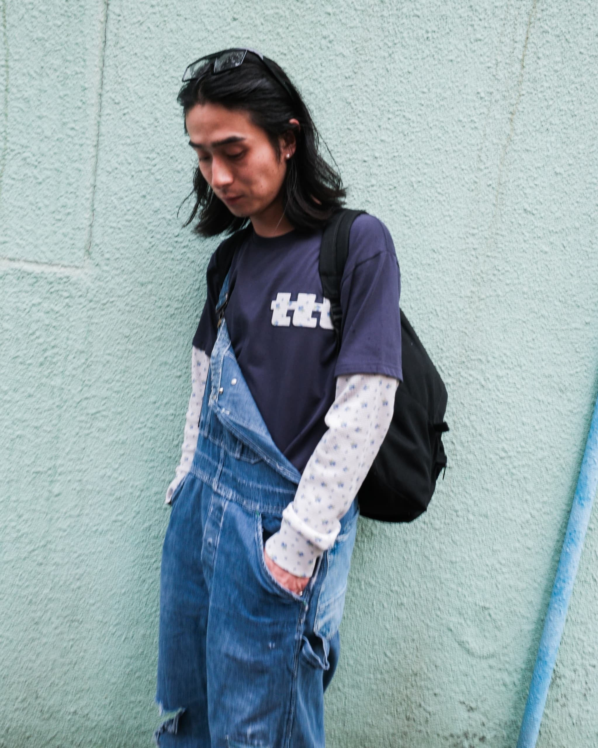 受注販売》Fake layered fruits thermal long sleeve tee（NAVY） | TTTMSW