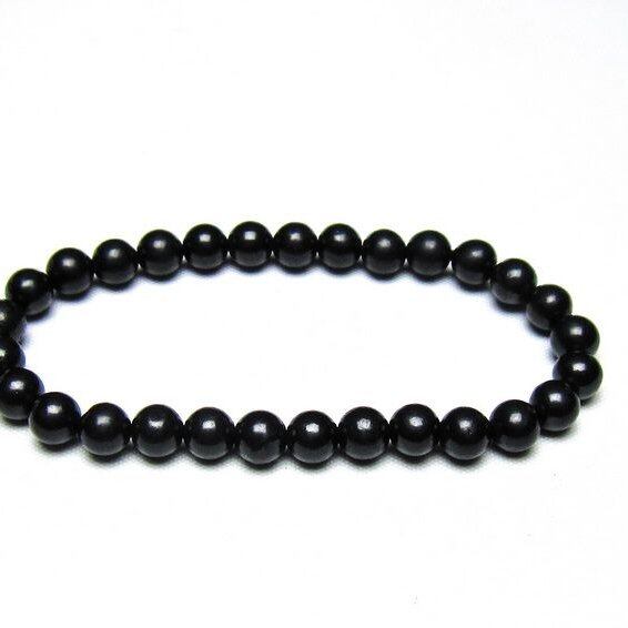 シュンガイト ブレスレット 6mm 一点物 メール便可 111-49676