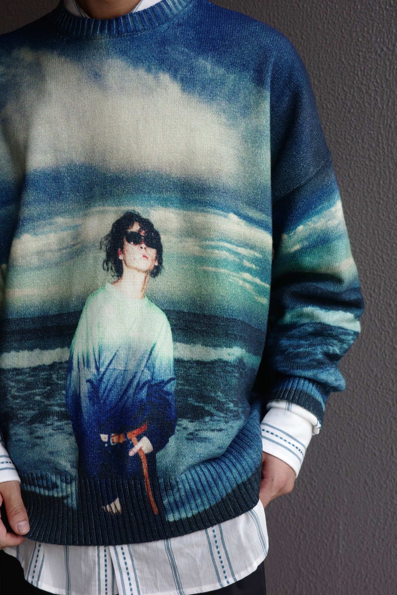 18SS“ Photo Pullover Knit night dairiku | ヤマダウェブコム