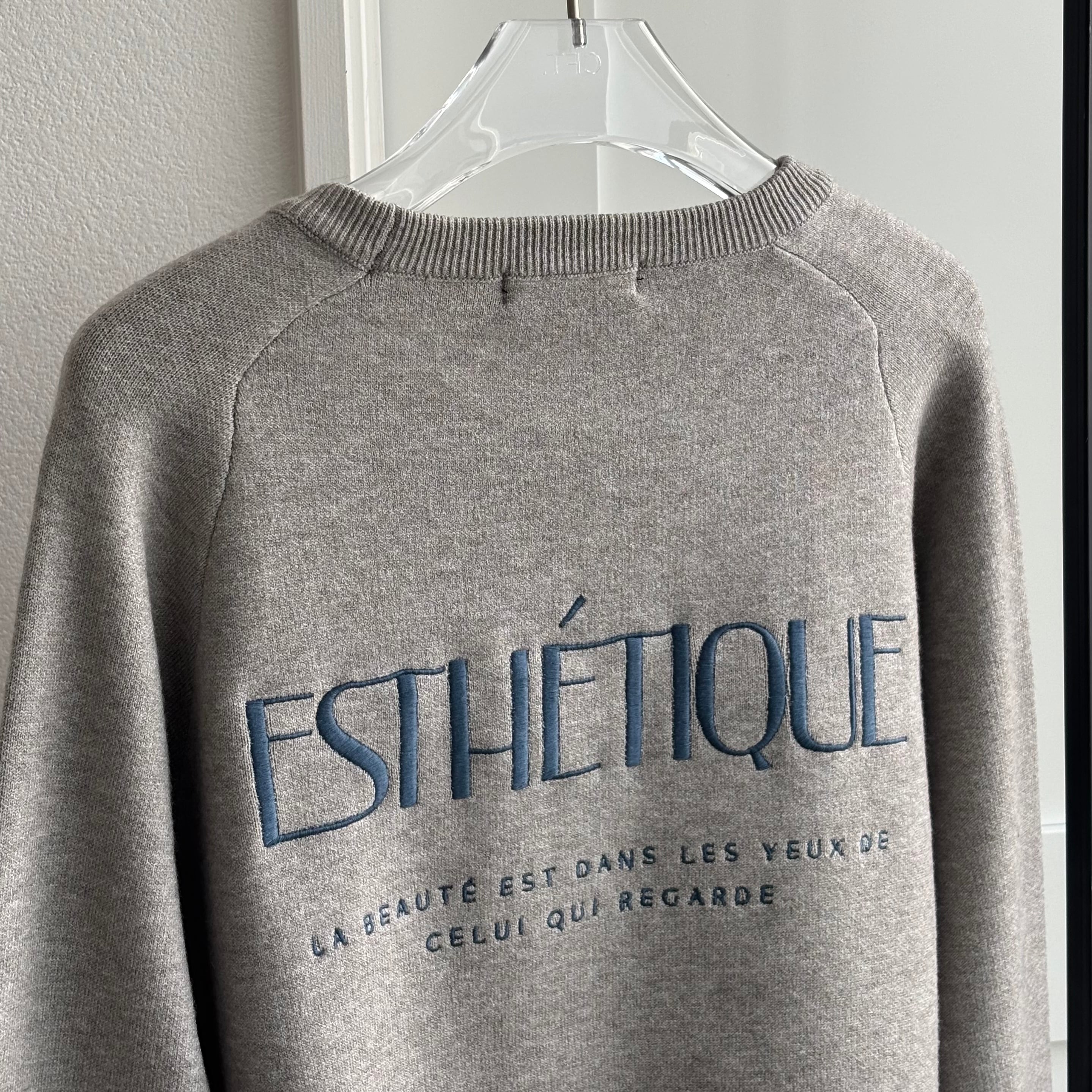 刺繍ロゴスウェットライクKnit/グレー | CFT.