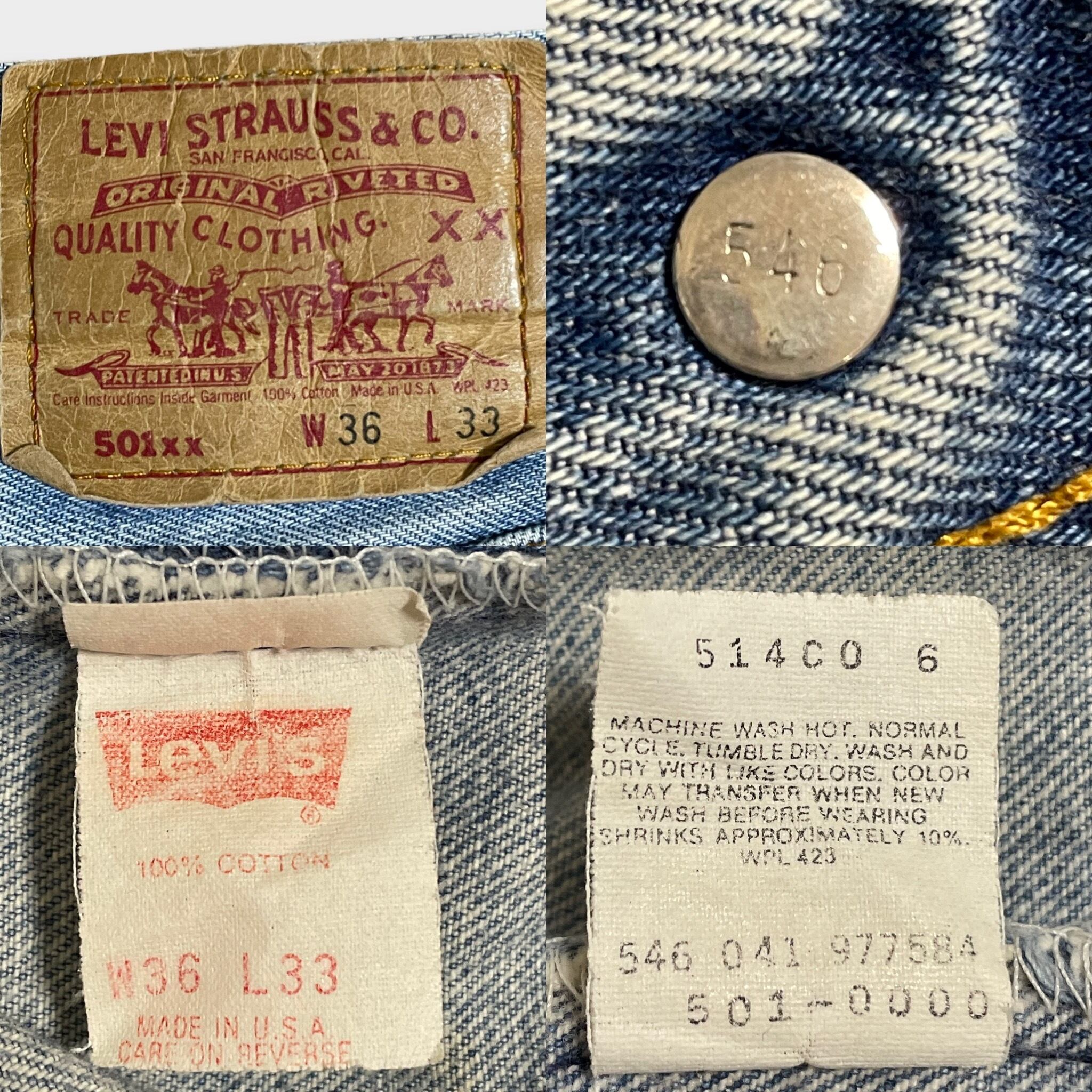 極上】Levi´s 501 W30 L32 92年製 usa製 ボタン裏546-