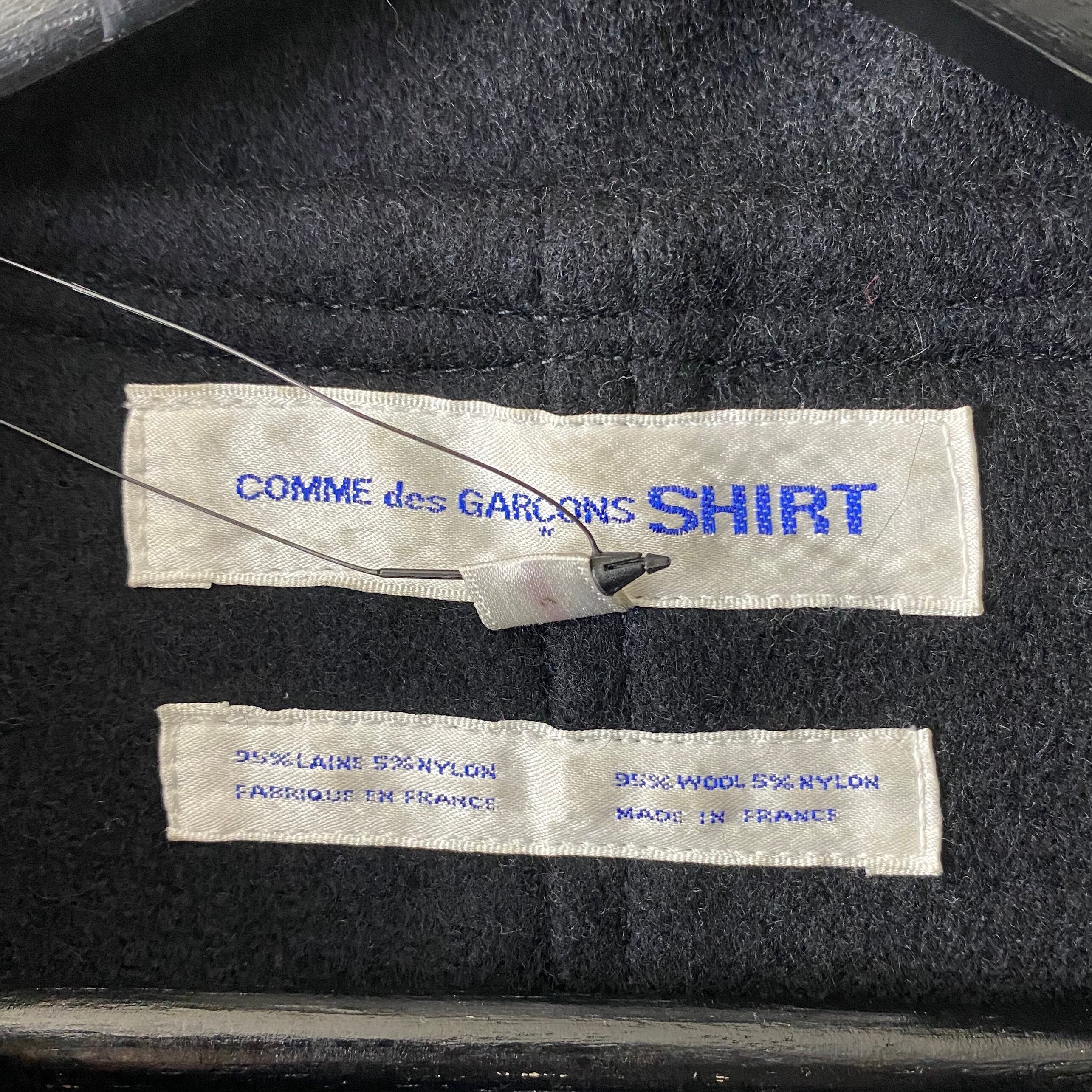 COMME DES GARCONS SHIRT patchwork wool duffle coat | NOIR ONLINE