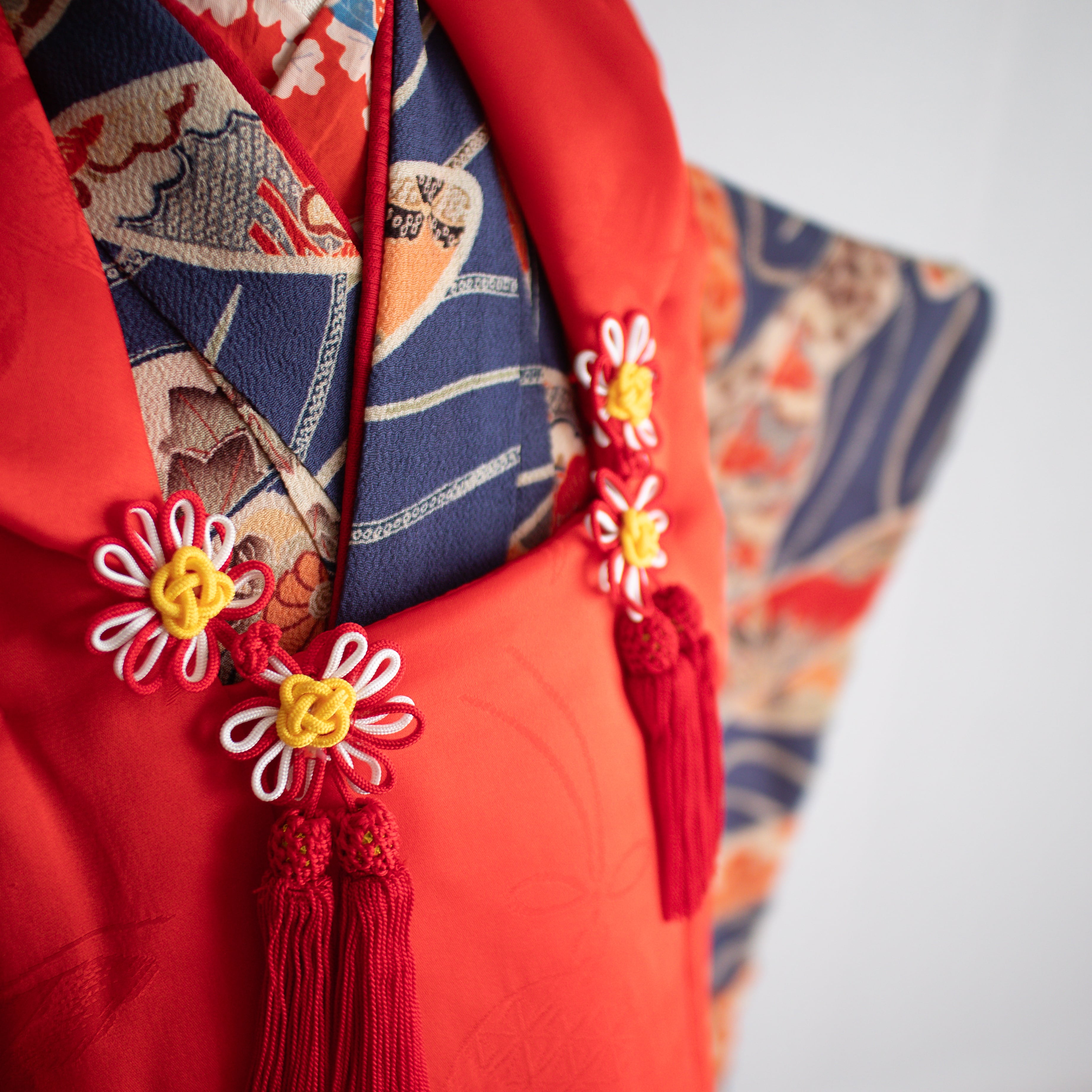 女の子被布style 『紺』/SA3025 (対応身長目安 85㎝~95cm)