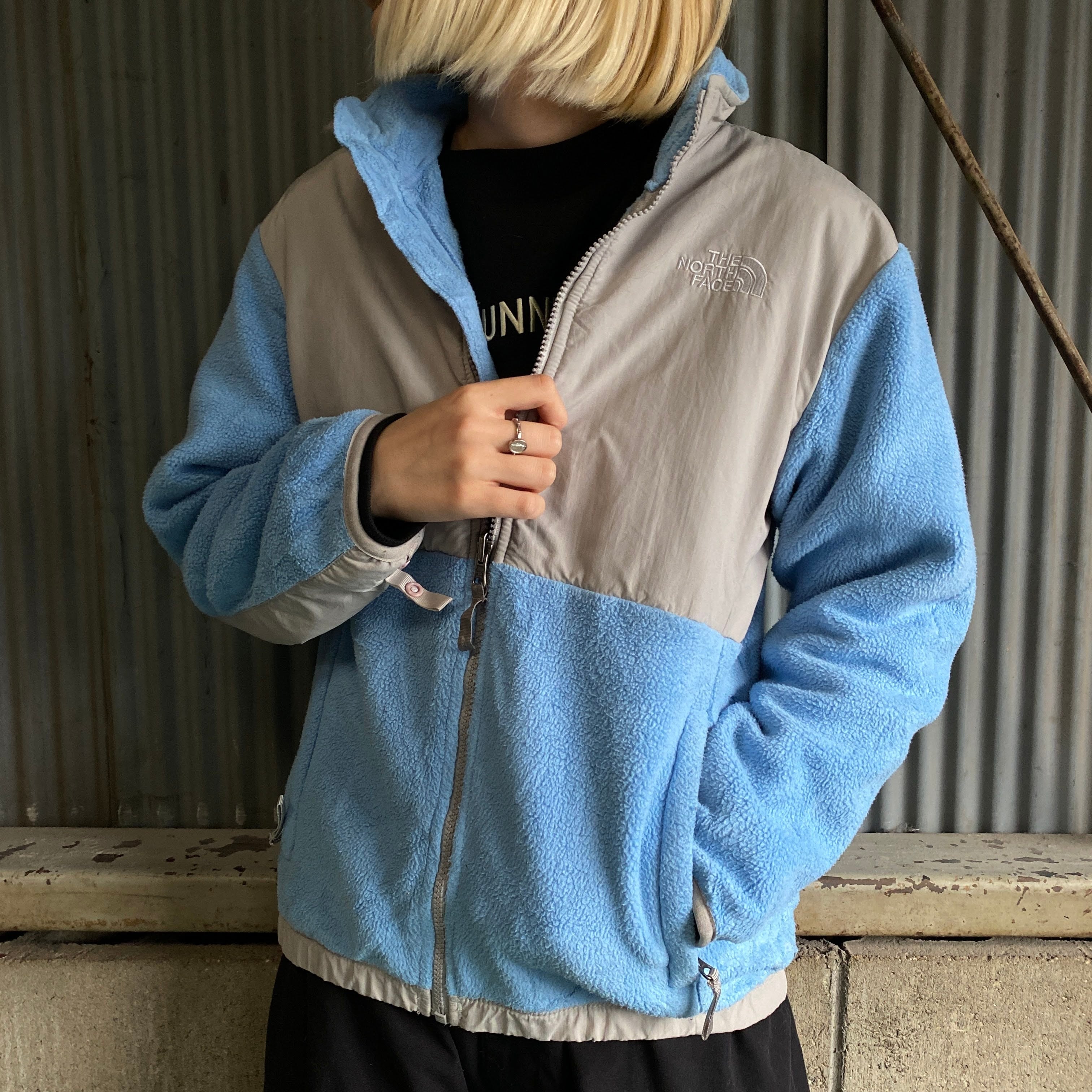 Northface ノースフェイス フリース くすみ青 M